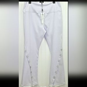 Athena Marie Tummy Control Button Frayed Leggings